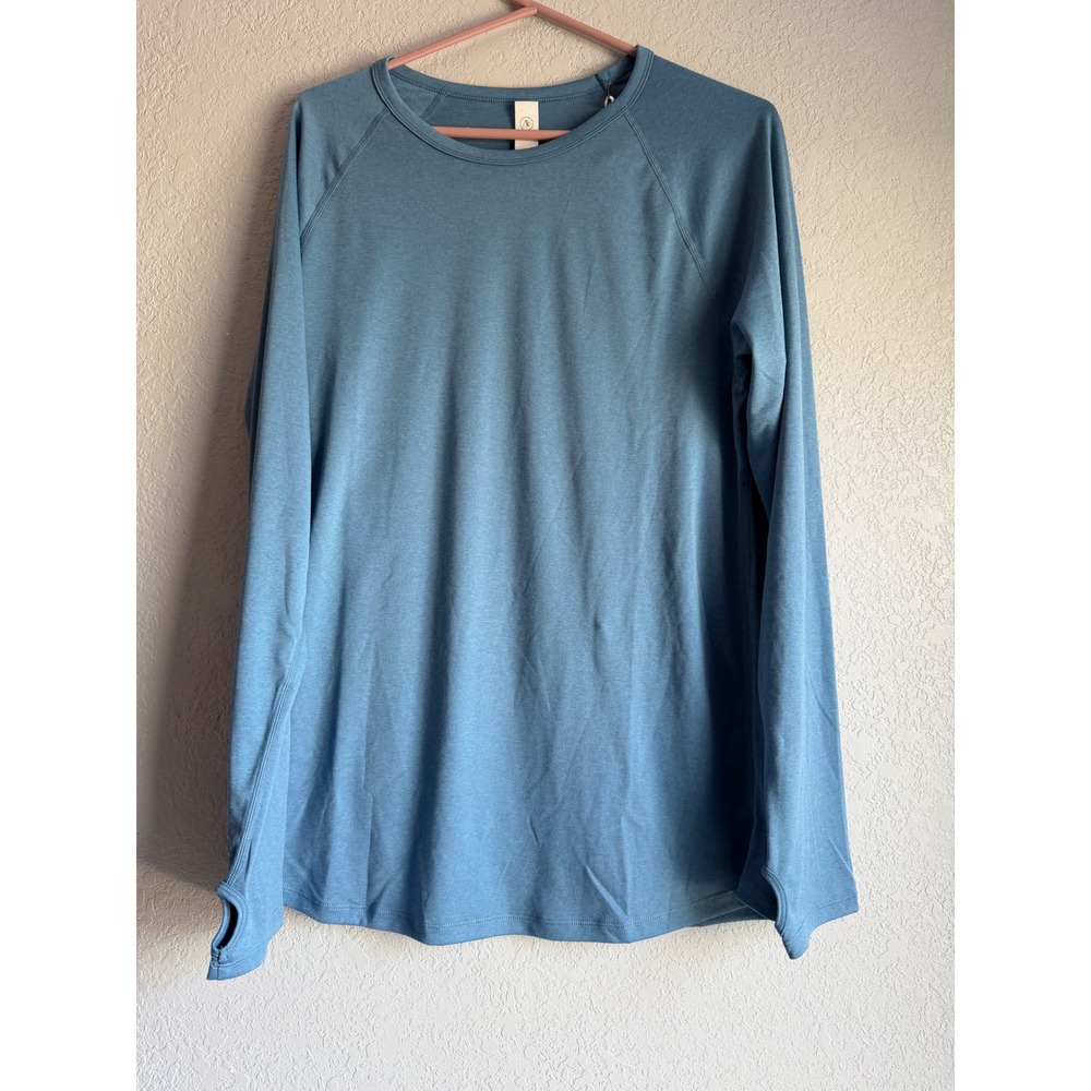 Addison Bay Blue Long Sleeve Activewear Top Thumbholes XL RN 160064 NWT